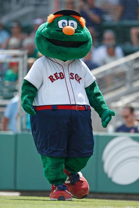 The green monster mascot of the red sox